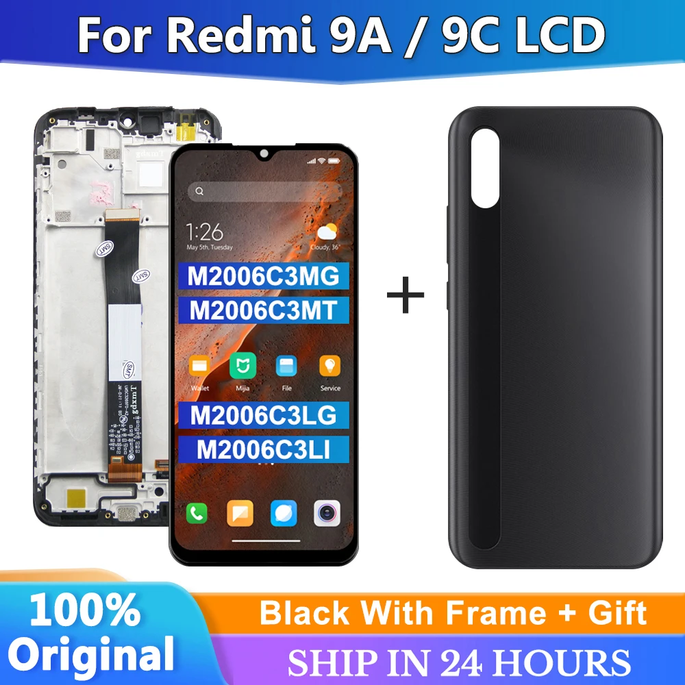 ЖК-дисплей 6,53 дюйма для Xiaomi Redmi 9A M2006C3LG, сенсорный экран, сменные детали для Redmi 9C LCD M2006C3MG, дисплей с рамкой, оригинал