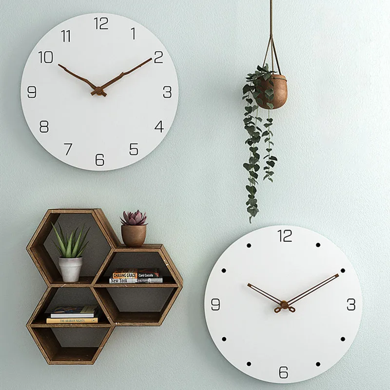 

Metal Art Watch Wall Minimalist Aesthetic White Silent Digital Watch Wall Bedroom Duvar Saati Wall Decor for Home Design