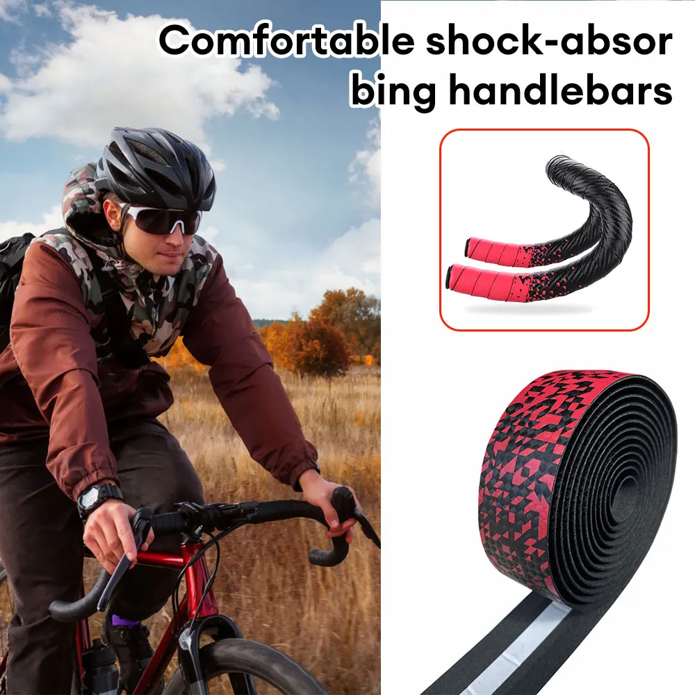 

Bicycle Handlebar Tape Anti-Vibration PU EVA Bent Cycling Road Bike Tapes Racing Breathable Non-Slip Handle Bar Belt Wrap