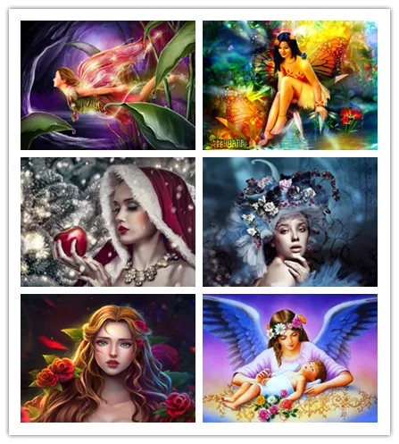 

DIY Diamond painting Girl portrait art painting Diamond Mosaic Full Round Diamond Embroidery Home Decor Rhinestone painting