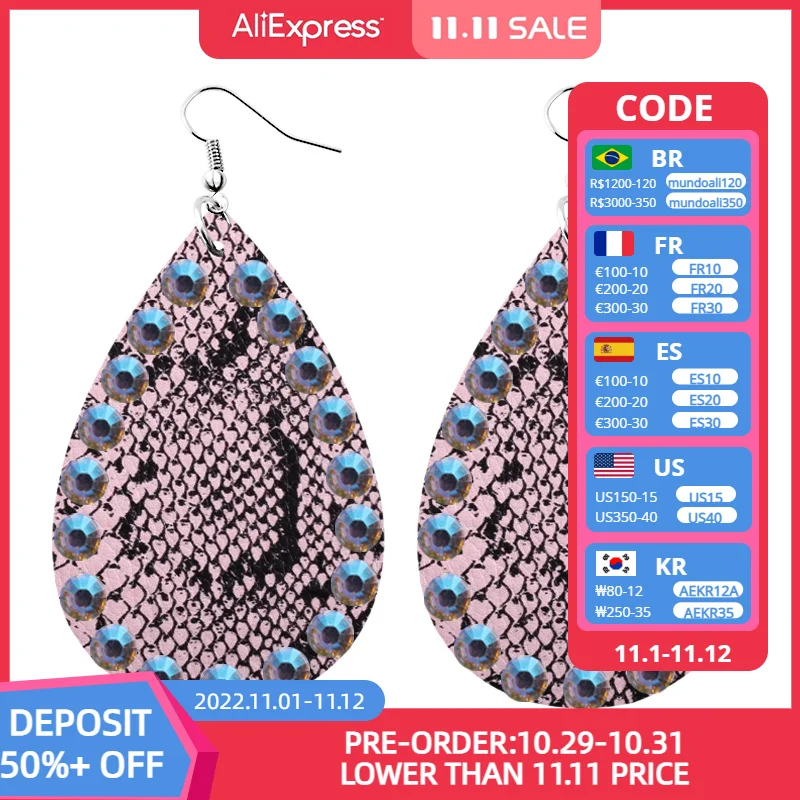 

E7681 ZWPON Pave AB Crystal Cheetah Earrings for Women 2020 Fall New Animal Print Leopard Teardrop Earrings Jewelry Wholesale