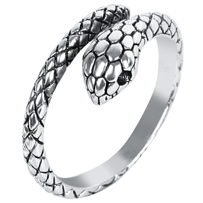 

Cute Snake Rings Gothic Men Women Winding Snake Ring Jewelry Unique Stainless Steel Adjustable Open Ring