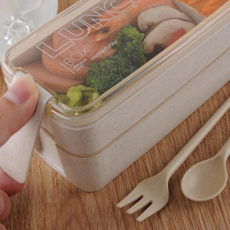 

Double-Layer Lunch Box 750ml Large Capacity for Kids Men Women Lunch Food Container Suitable for Kitchen Dishwasher Microwave