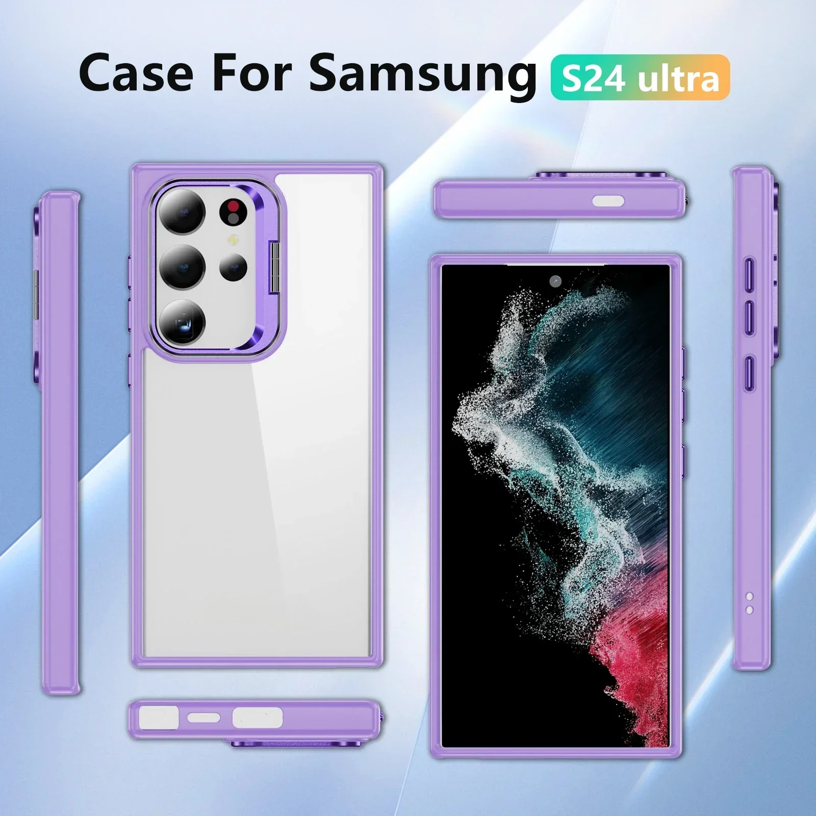 Прозрачный акриловый чехол для телефона из ПК с кронштейном Samsung Galaxy S25 S24 FE Plus