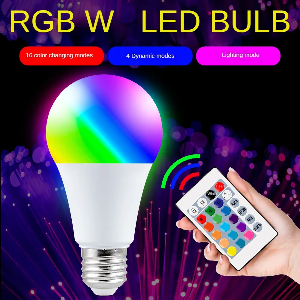 

E27 LED RGB Lamp Spotlight Bulb 220V LED 5W 10W 15W IR Remote Control Led Bulb 2835 SMD Dimmable Magic Light Bulb 110V 85-265V