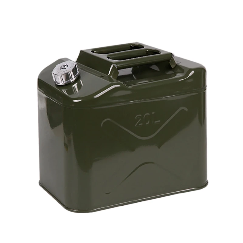 

NEW-Metal Fuel Jerry Can For Petrol With Flexible Spout Built-In Oil Guide For Car Travel RV (Empty Oil Can)