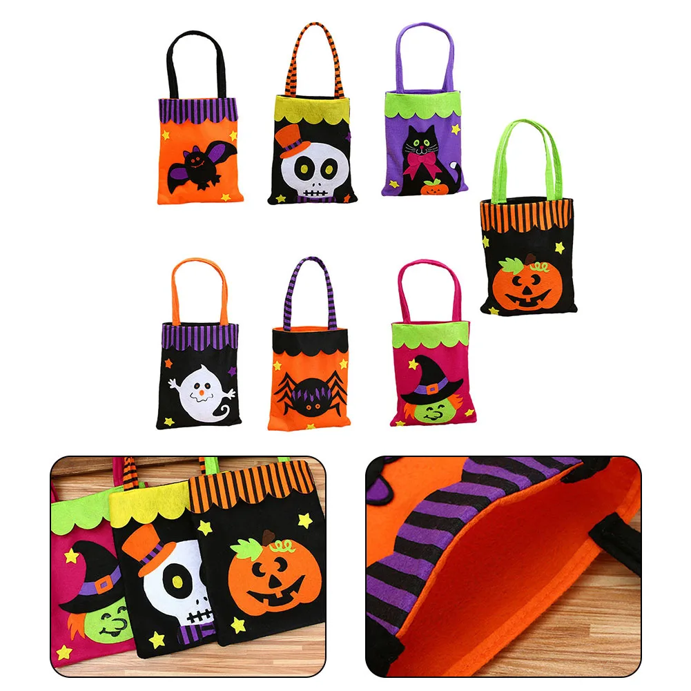 

1pcs Halloween Trick Or Treat Tote Bags Candy Bag Non-woven Fabric Party Sweets Gift Basket For Collecting Party Snacks