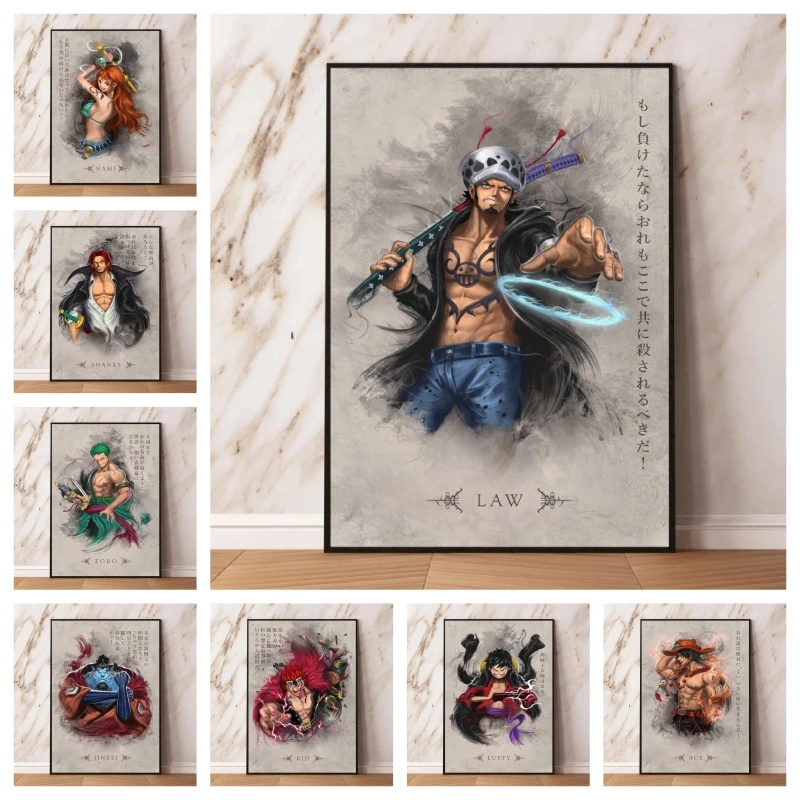 

Anime Posters Children's Bedroom Decor Birthday Gifts Cartoon Character Picture Wall Stickers Prints and Prints Modular Painting