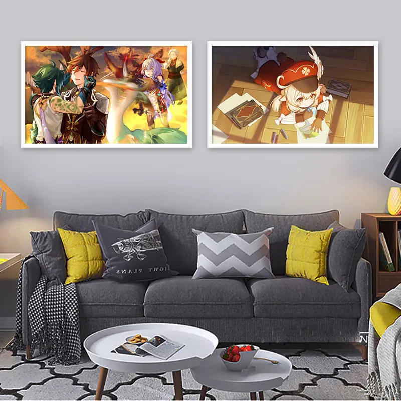 Японское аниме популярный постер воздействия Genshin фигурка Керри чжунглли холст