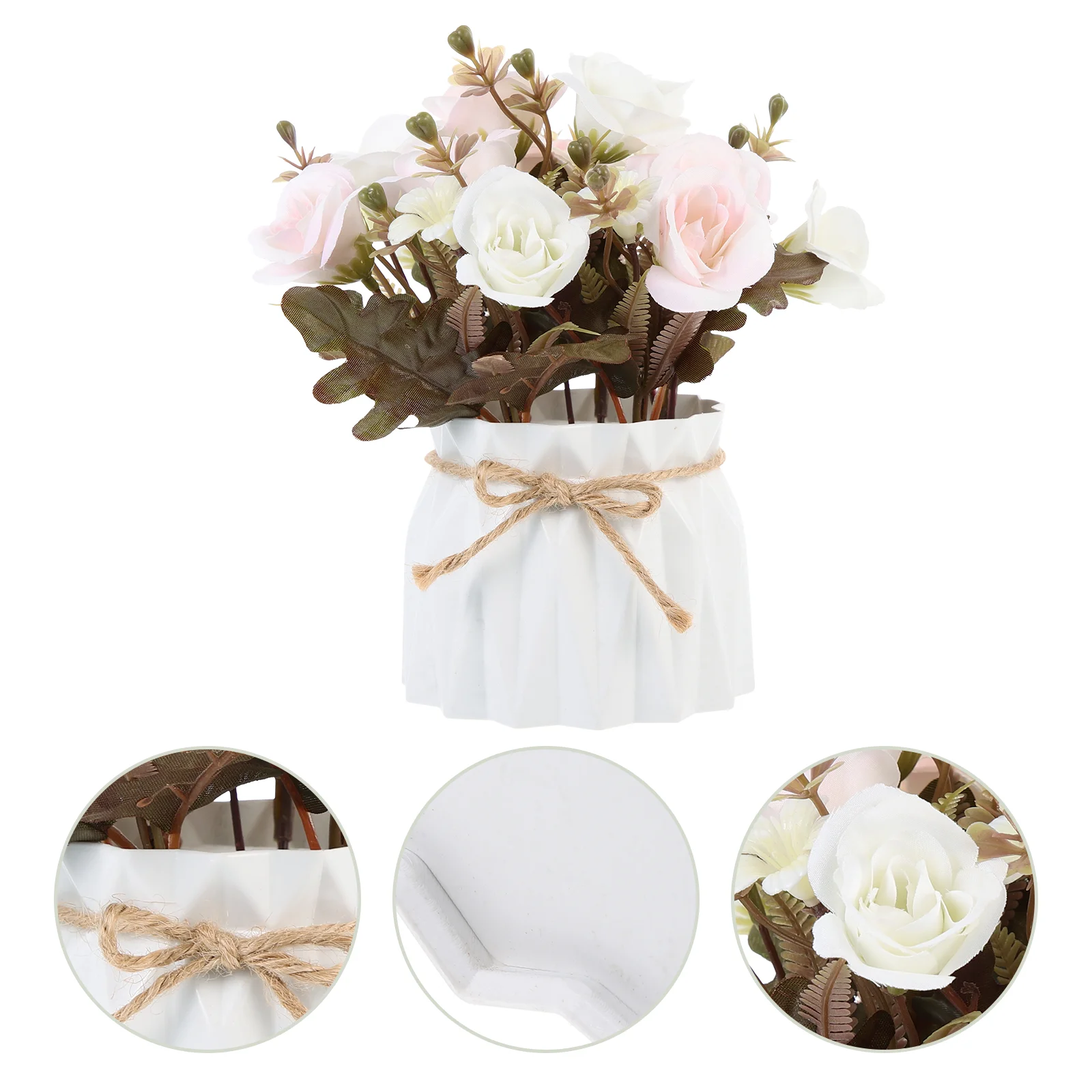 

Entryway Fake Plants Flowers Vase Mini Artificial Bouquet Faux Potted Outdoor Wedding Decorations Greenery Bouquets