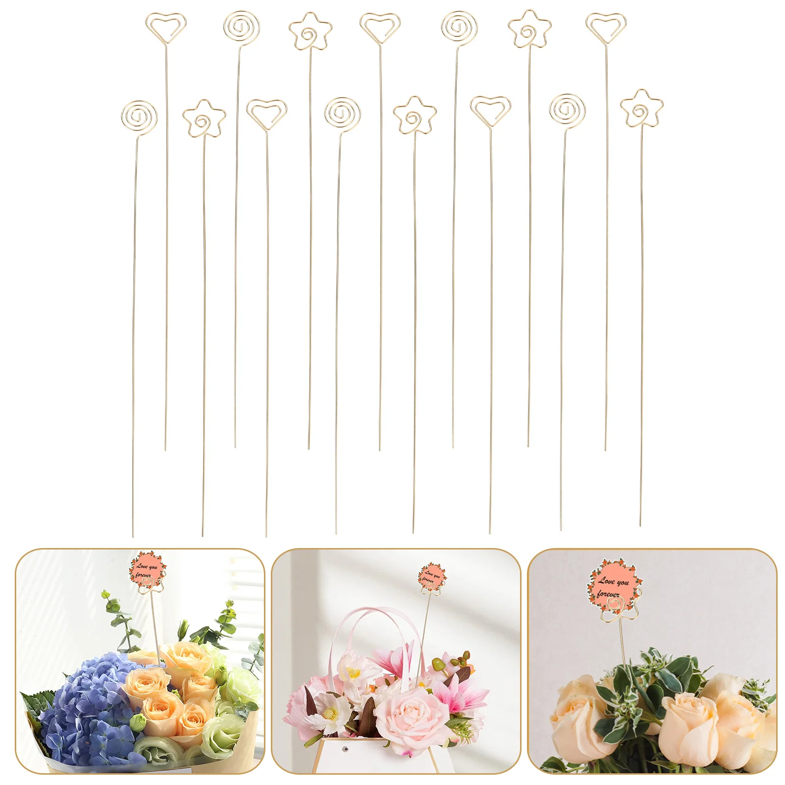 

Picks Clips Floralpick Clip Flower Wedding Holder Bouquet Arrangementwire Holders Star Place Gift Craft Seating Labels Golden