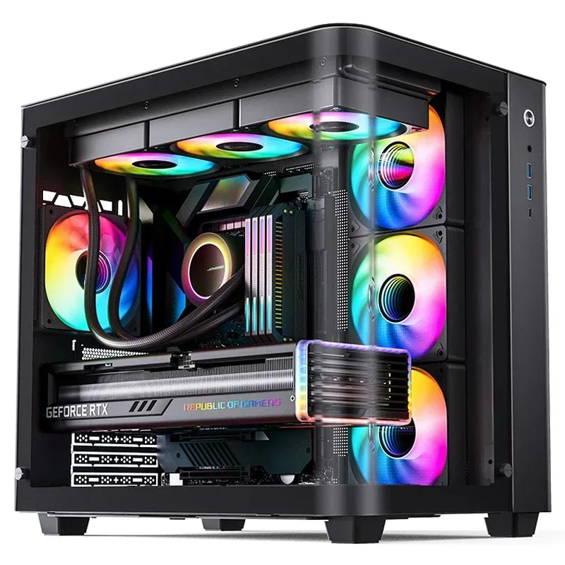 Фото Корпус для ПК JONSBO TK-3 ATX Full Tower с изогнутым стеклом и окном из закаленного стекла для панорамного обзора №5