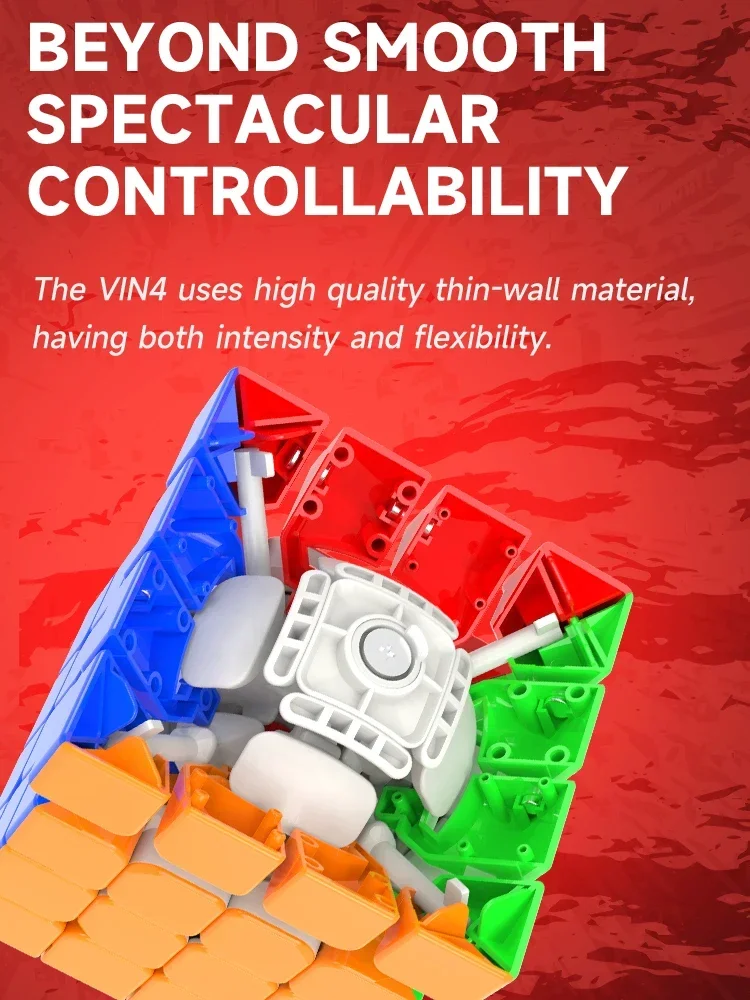 CubeZone Vin Cube 4-е Издание 4x4x4 Магнитный Скоростной Куб С УФ-дрелью Сердечник Для Лица