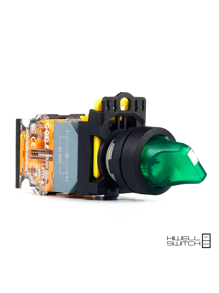 

5 шт. кнопочный переключатель, переключатель, короткая ручка, 2-позиционный светодиодный фиксатор, водонепроницаемый IP40 LA115-B1-11XD-R31