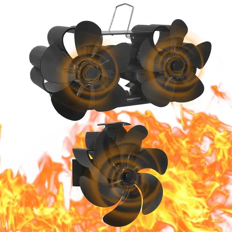 

New 6 Blades Wood Burning Stove Fan With Overheat Protection Heat Powered Silent Energy Saving Fireplace Stove Fan For Warm Air