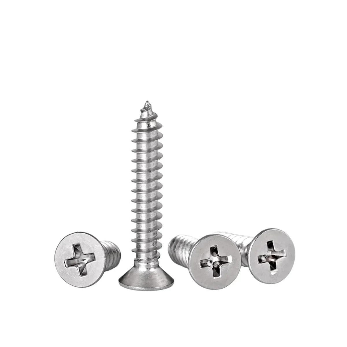 304 удлиненный саморез из нержавеющей стали с потайным крестообразным пазом