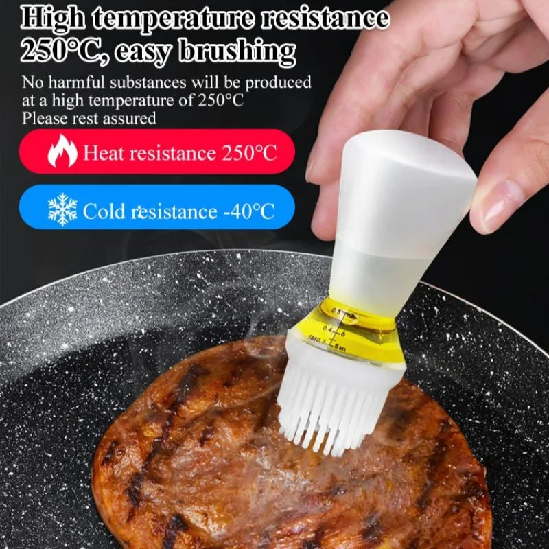 

Silicone Oil Brush Bottle with Brush for Outdoor Camping and BBQ Seasoning Bottles