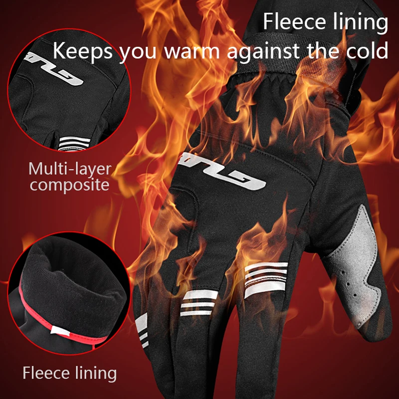 GUB S089 Велосипедные перчатки с полным пальцем Ветрозащитные теплые сенсорным