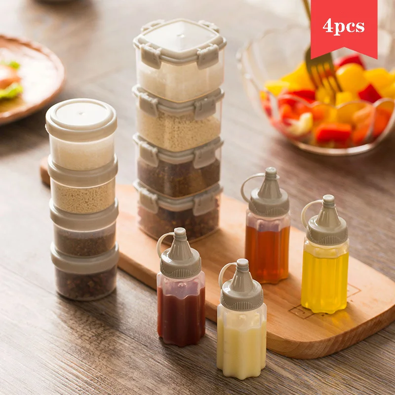 

1set Mini Seasoning Sauce Bottle Cute Cartoon Mini Sauce Containers Soy Sauce Seasoning Bottle For Bento Box Kitchen Accessories