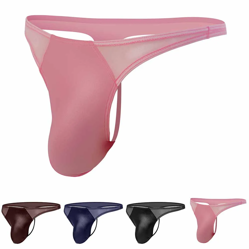 

Men Open Butt Underwear Sexy G-string T-Back Thong Male Erotic Lingerie Gay Backless Underpant Breathable Patchwork Mesh Panties