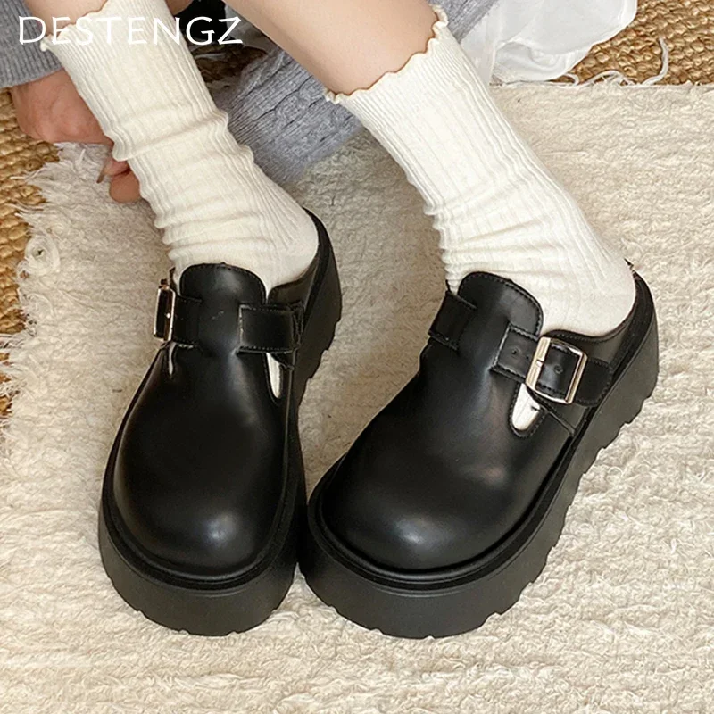 Женские хлопковые тапочки на платформе прогулочная кожаная обувь меху плоской