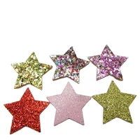 20pcslot 3 5cm glitters star padded appliqued for diy handmade children hair clip accessories and hat shoes patches