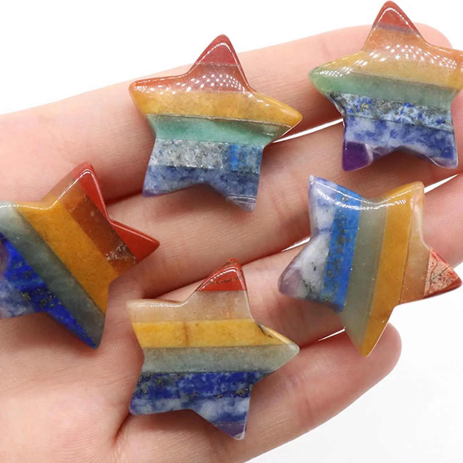 

Star Merkaba Natural Stone Colorful Chakra Healing Crystal For Diy Jewelry Wiccan Reiki Healing Energy Decoratio W0p2