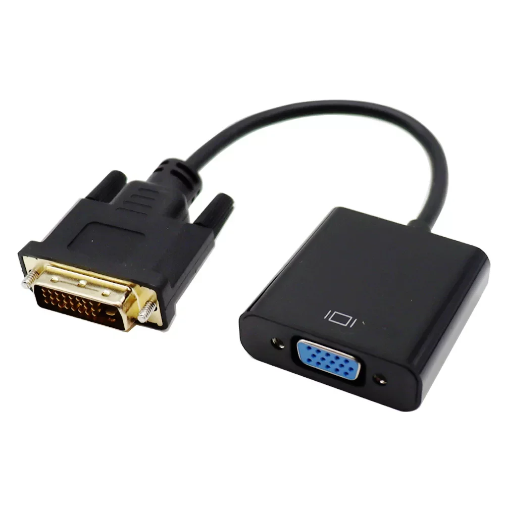 

HD 1080P DVI-D DVI To VGA Adapter Video Cable Converter 24+1 25Pin to 15Pin Cable Converter for PC Computer Monitor