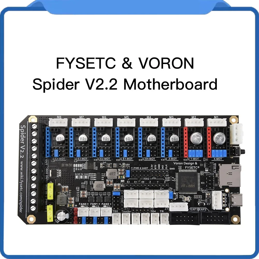 

Новинка 2022, материнская плата Spider V2.2, 32-битная плата контроллера TMC2209, деталь 3D-принтера против замены Octopus на Voron 2,4 Voron Trident