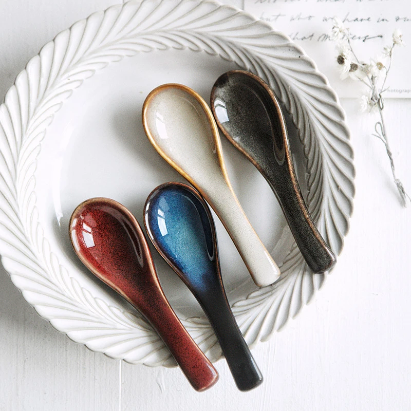 

Tableware Kiln Rice Spoon Soup Spoon Porridge Spoon Household Restaurant Spoons