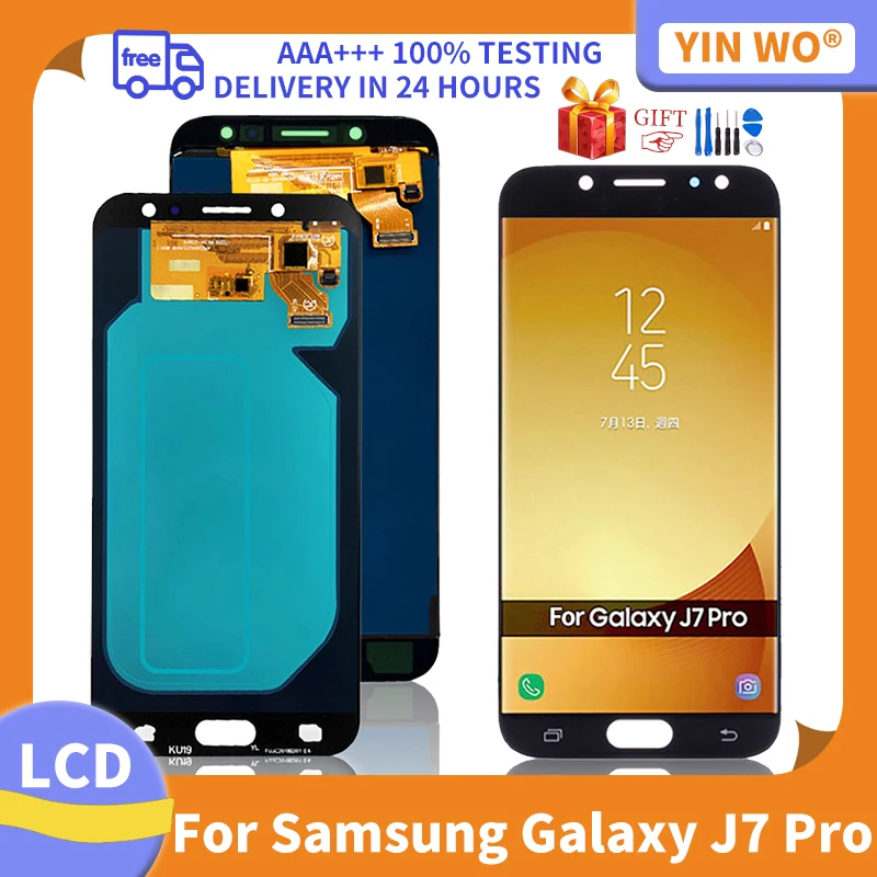 

AMOLED TFT дисплей и сенсорный экран дигитайзер в сборе для Samsung Galaxy J7 Pro LCD 2017 J730 J730F