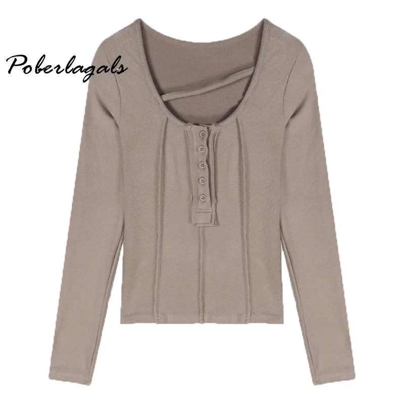 Y2K эластичная Футболка женская облегающая блузка с длинным рукавом в Корейском