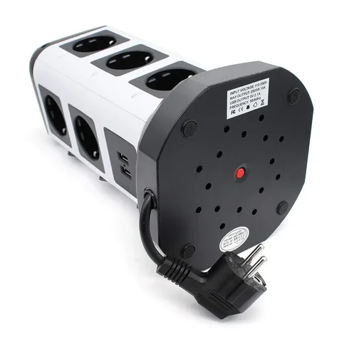Удлинитель TESSAN с 6 розетками и 4 портами USB
