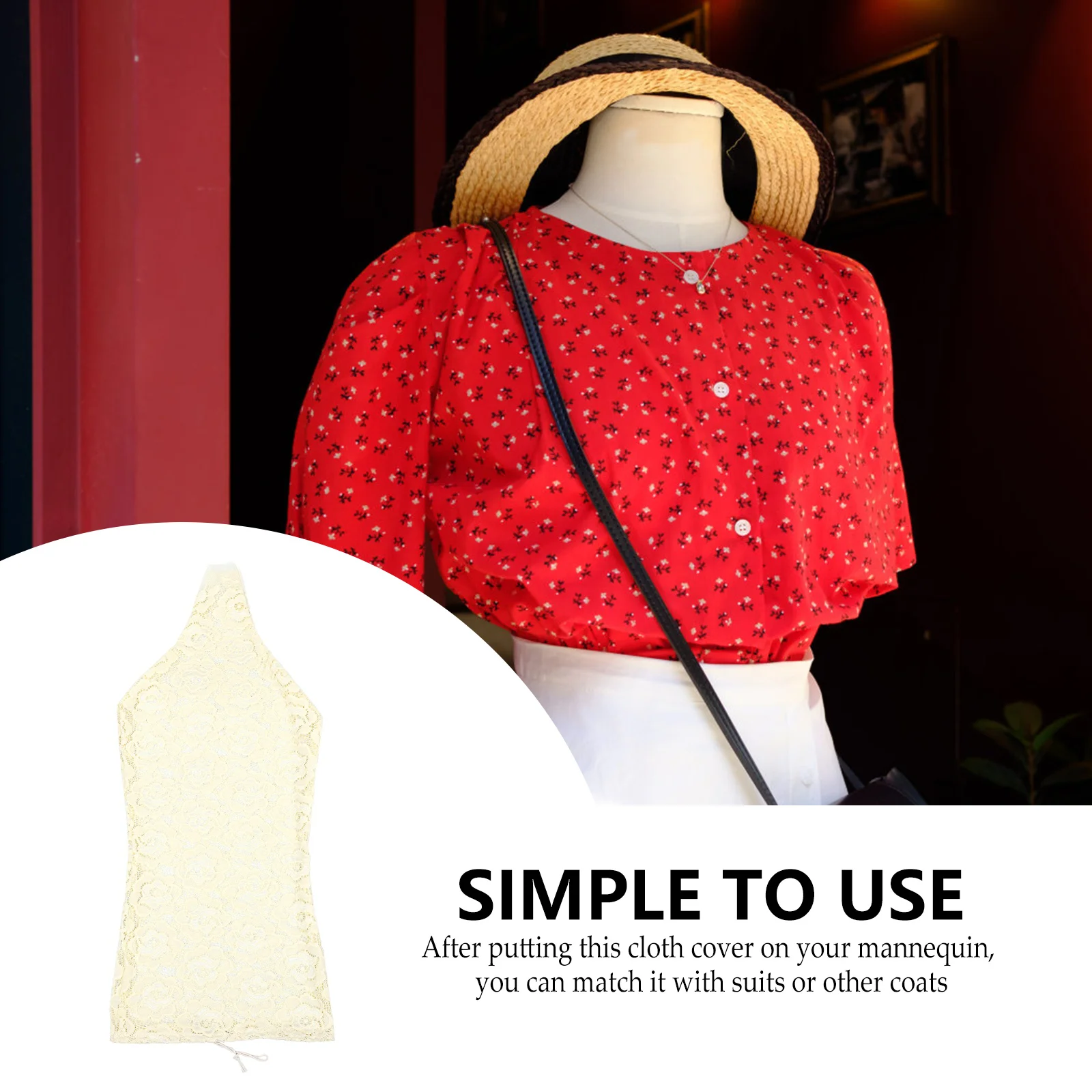 

Cover Mannequin Dummy Dress Form Model Fabric Cloth Body Lace Overlay Upper Female Fashion Stretch Clothes Beautiful Scale Half