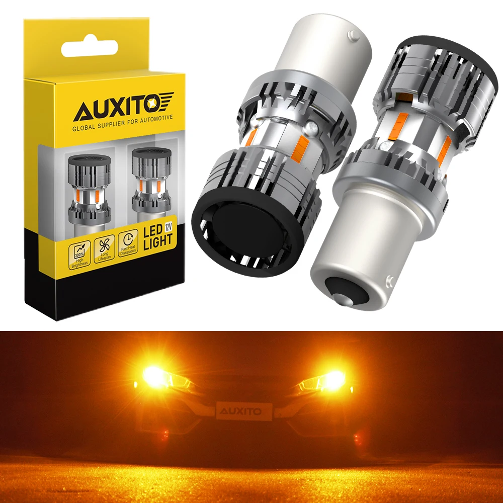 

AUXITO 2x No Hyper Flash 1156 BAU15S PY21W Светодиодный указатель поворота BA15S P21W T20 7440 3157 Светодиодные лампы Canbus Автомобильная лампа Янтарный