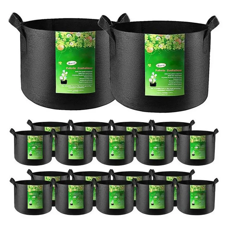 

Garden Planter Bags 20pcs Non-woven Aeration Fabric Pots Reusable Planting Bags To Grow Plants Fruits Vegetable For Indoors And