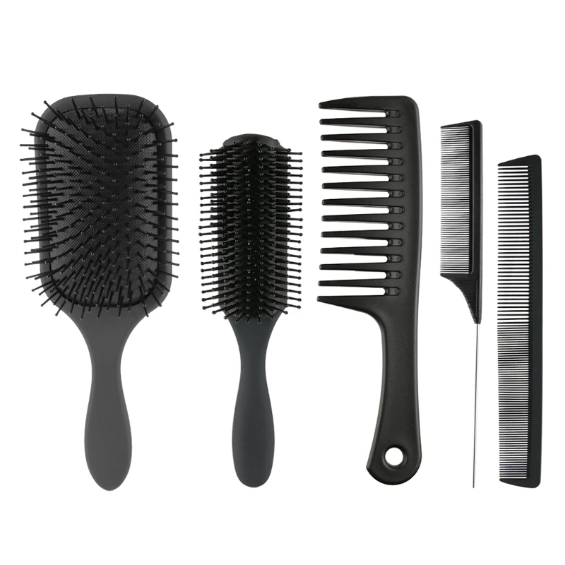 

5Pcs Paddle Hair Brush Detangling Brushes Comb Set for Men Women Wet Dry Hairbrush Tools