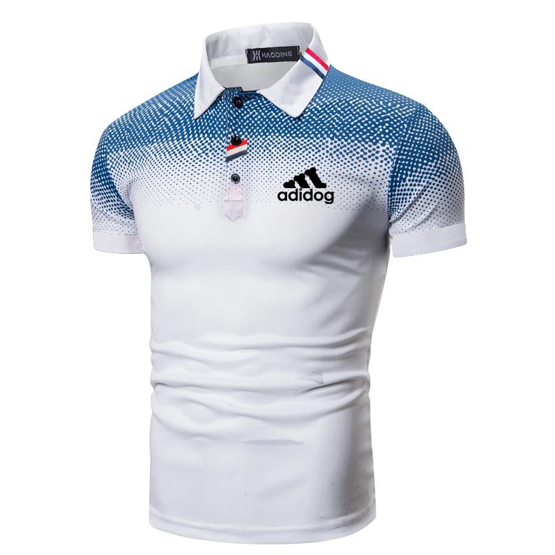 

Summer New Fashion Short Sleeve Lapel Collar Men's Casual Print Polo Shirt