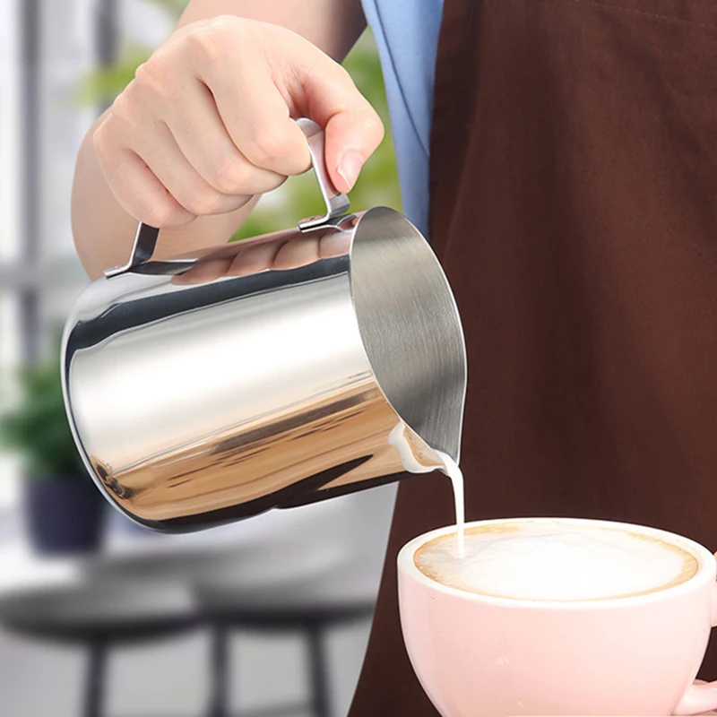 

Stainless Steel Milk Foamer Steam Coffee Barista Latte Foaming Cup Cappuccino Milk Jug Cream Foam Jug