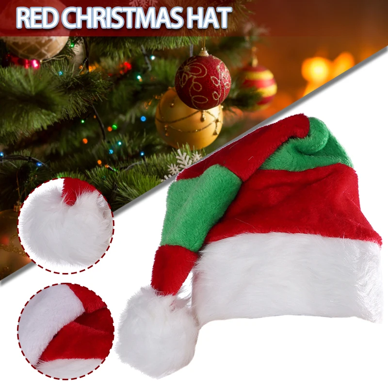 

Рождественская шапка, плюшевая шапка Санта-Клауса, красная, зеленая Новинка, шапка, товары для праздников и вечеринок, аксессуары для тематических вечеринок на Хэллоуин