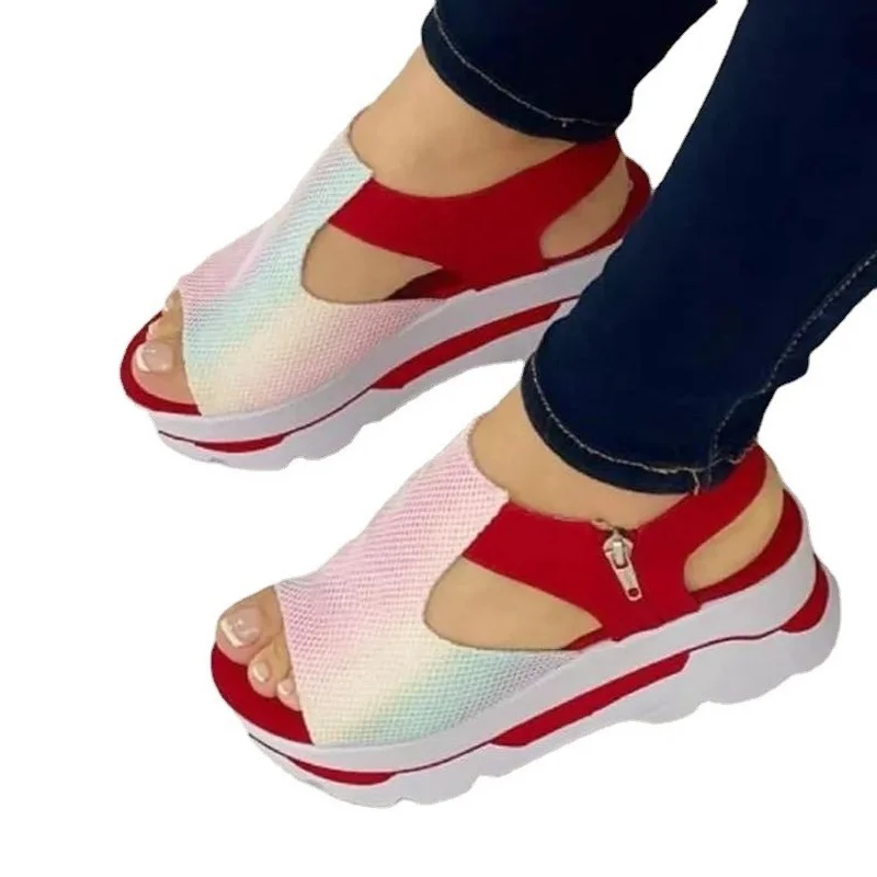 

2022 Summer Fashion Wedge Platform Sandalias Women Peep Toe Shoes of Women Plus Size Height Increase Casual Beach Ladies Sandals