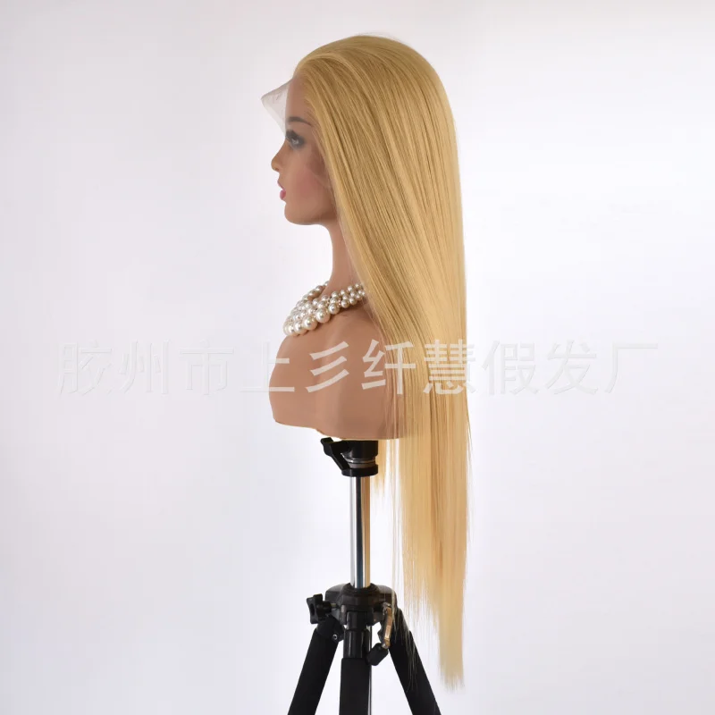 Парик ручной вязки женские длинные прямые синтетические парики из льна и