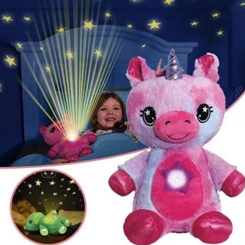 

Star Night Light Star Projector Plush Toy Birthday Party Kids Gifts Starry Galaxy Projection Belly Lamp Christmas Gifts Dropshop