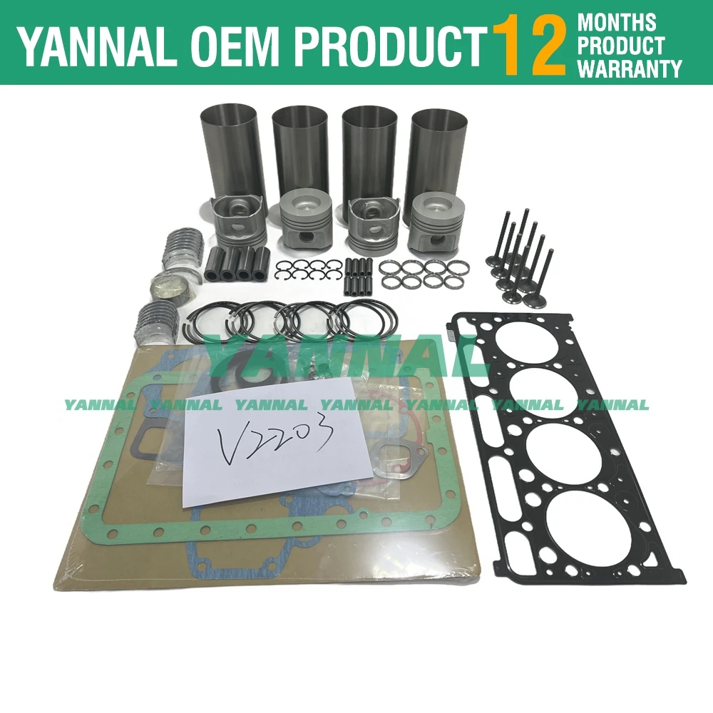 Комплект для ремонта двигателя Kubota Bobcat S130 S150 S160 V2203M-DI погрузчика