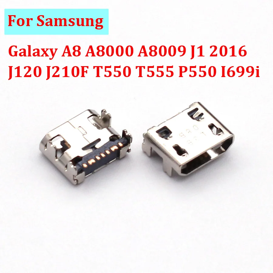 

10 шт., разъем для зарядки через Usb для Samsung Galaxy A8 A8000 A8009 J1 2016 J120 J210F T550 T555 P550 I699i