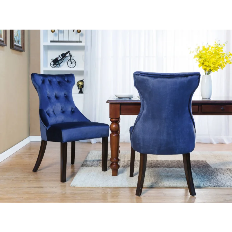 

Chic Home Bronte Velvet Dining Chair with Espresso Wood Legs, Set of 2