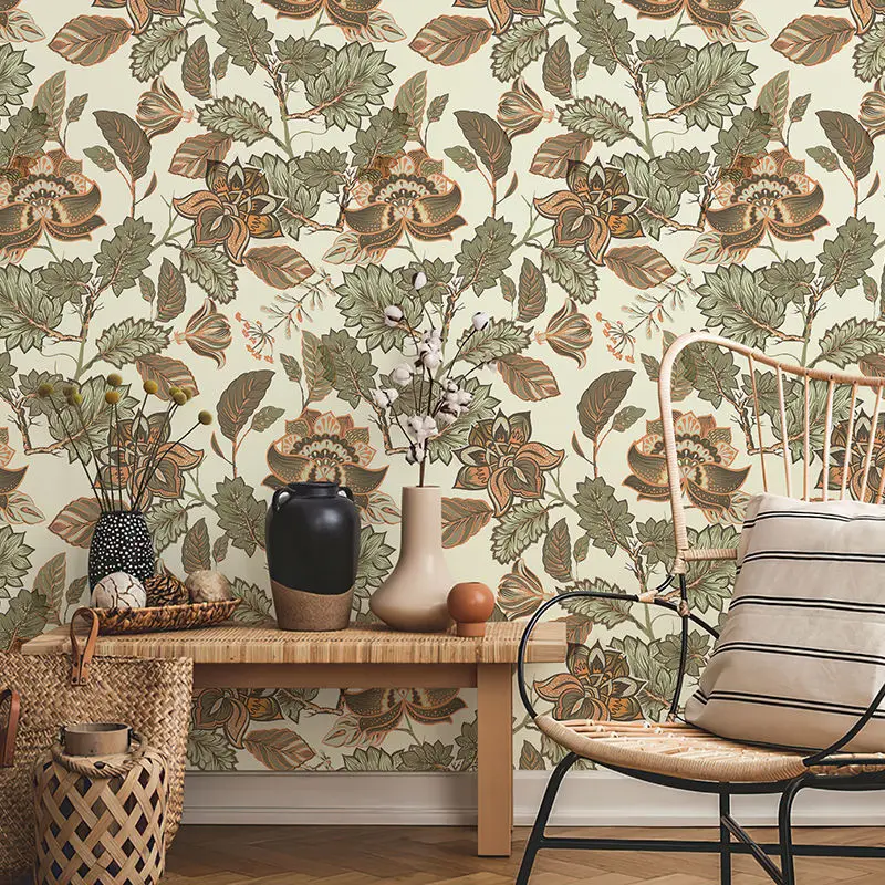 Tropical Peel and Stick Floral Wallpaper Vintage Flower Wall