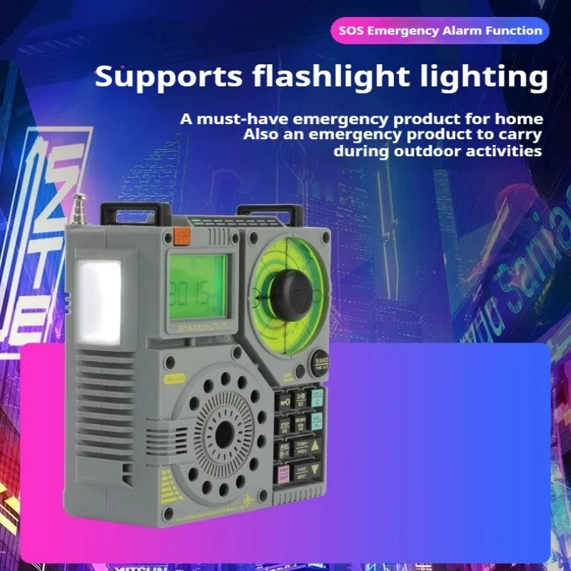 Фото Портативное многодиапазонное радио A320 FM MW SW VHF с Bluetooth 5.0, динамиком, авиационным и морским диапазонами, поддержкой TF-карты и AUX №2