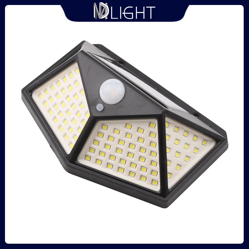 

Уличный фсветильник на солнечной батарее, водонепроницаемый уличный светильник с пассивным ИК датчиком движения, декоративная настенная лампа для сада, 100 светодиодов