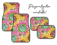 sunflower lilly inspired car mats personalization available